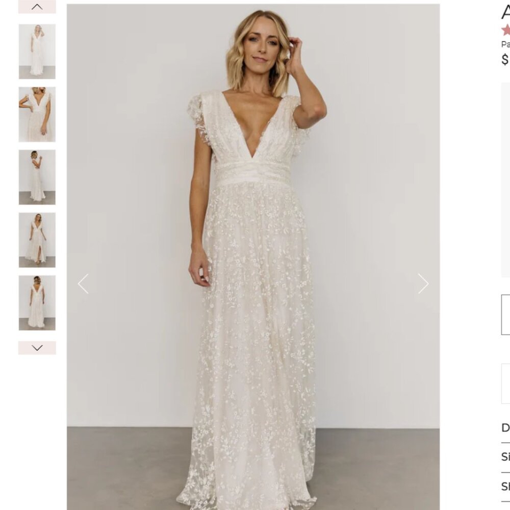 Baltic Born Arlene Shimmer Gown, Ivory